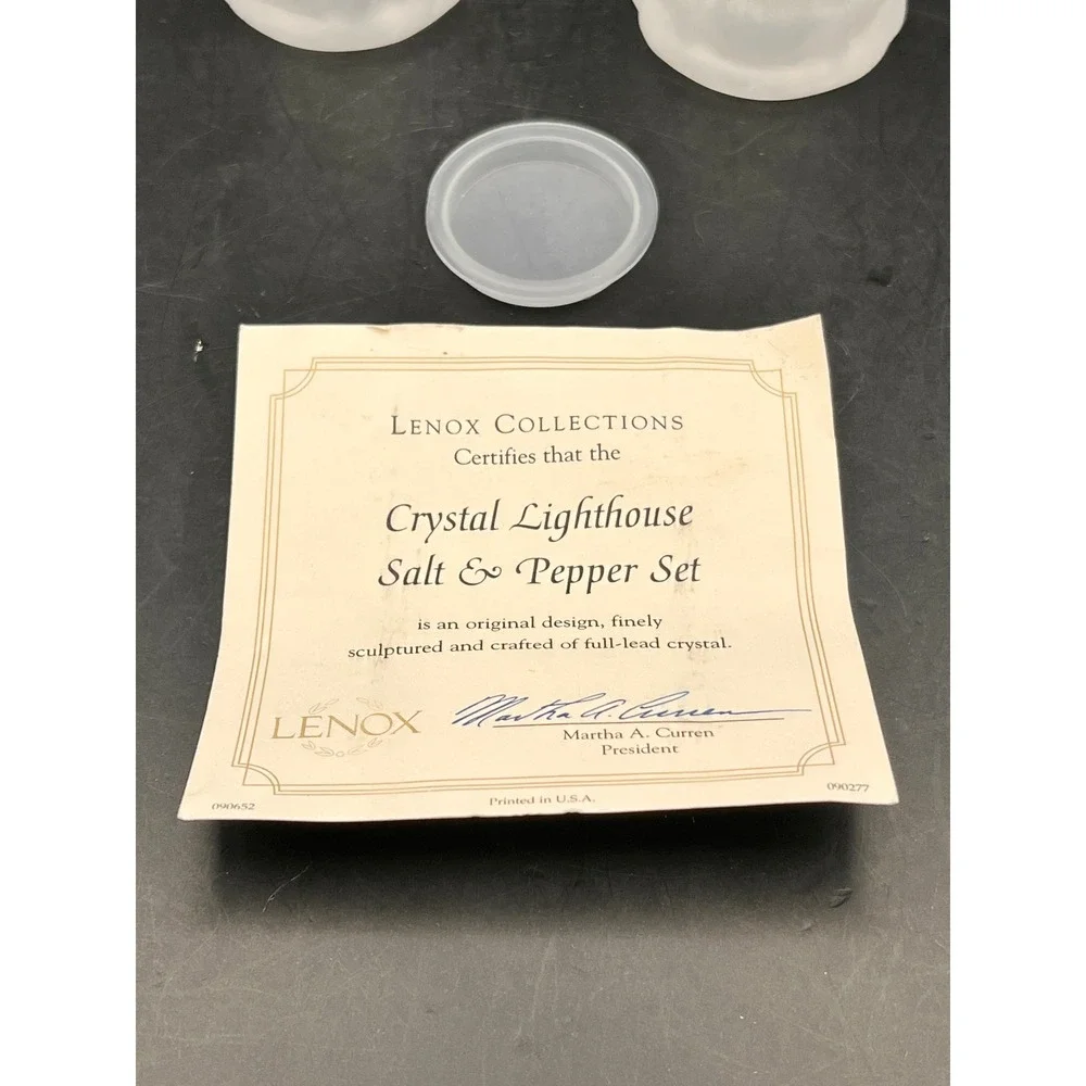 Lenox Crystal Lighthouse Salt & Pepper Shakers Full‎ Lead Made in Germany w Box